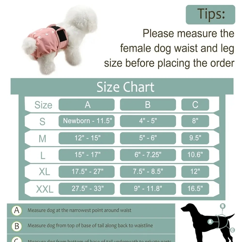 Grecle Washable Female Dog Diapers Large